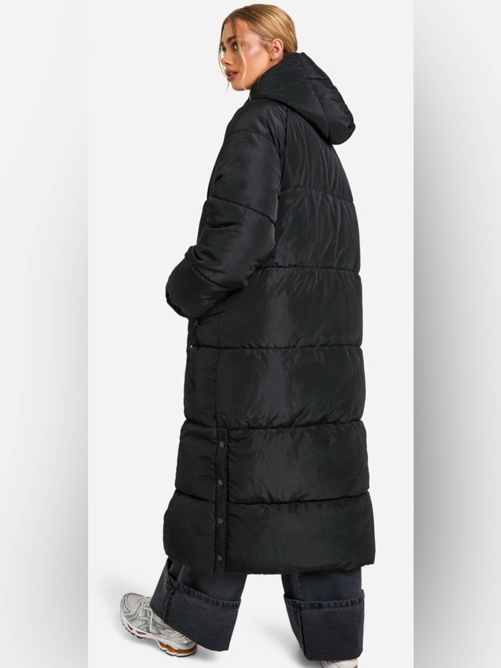 Asos Monki longline hooded puffer jacket